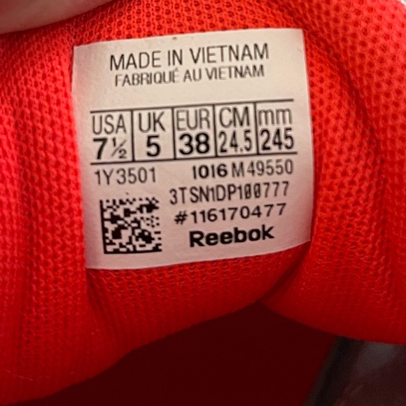 Women's Reebok Sublite Cross Training Running Shoes Gray Neon Orange 7.5 - Picture 5 of 5